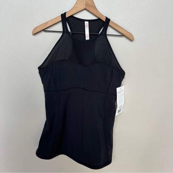 Lucy Active NWT Strong is Beautiful Black Bra Tank Mesh Racerback Top Size Large - Picture 3 of 11